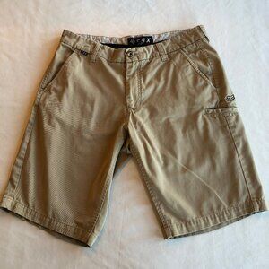 FOX Racing Taupe Flat Front Bermuda Shorts Size 32